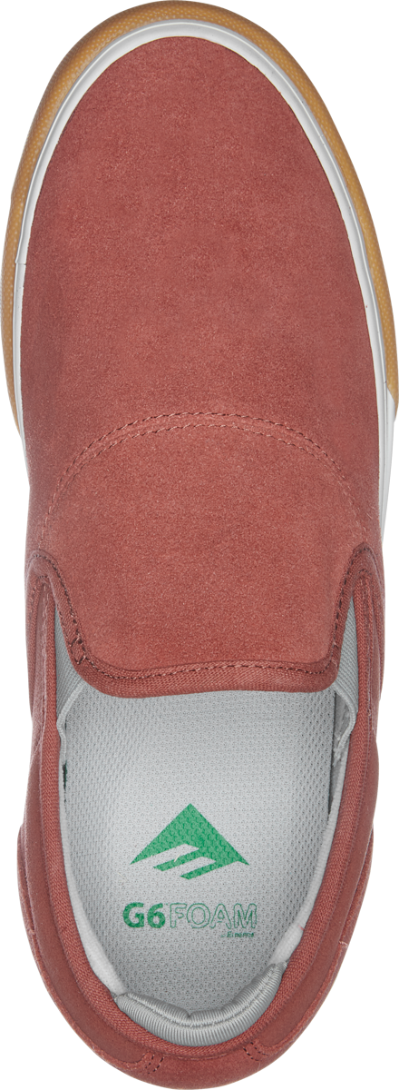 Emerica Mens Wino G6 Slip-On Burgundy Gum Shoes