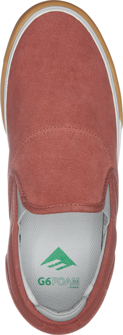Emerica Mens Wino G6 Slip-On Burgundy Gum Shoes
