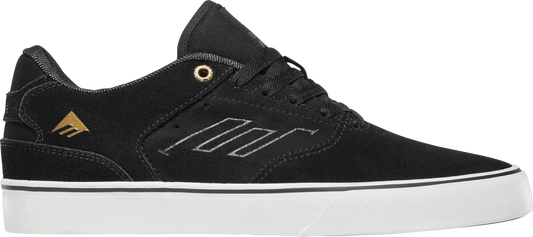 Emerica Mens Low Vulc Black Gold White Shoes