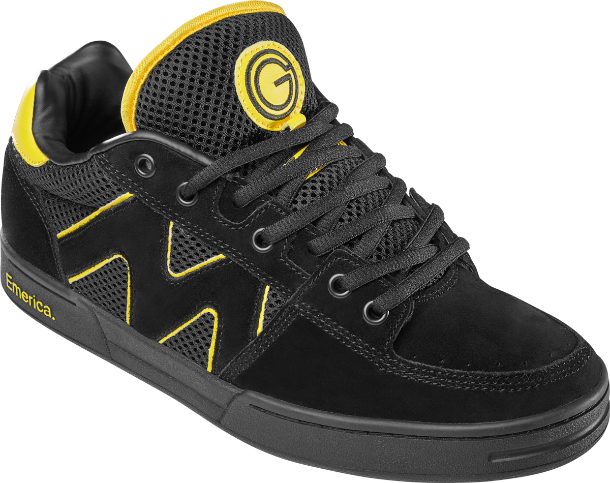 Emerica Mens Og-1 Black Yellow Shoes