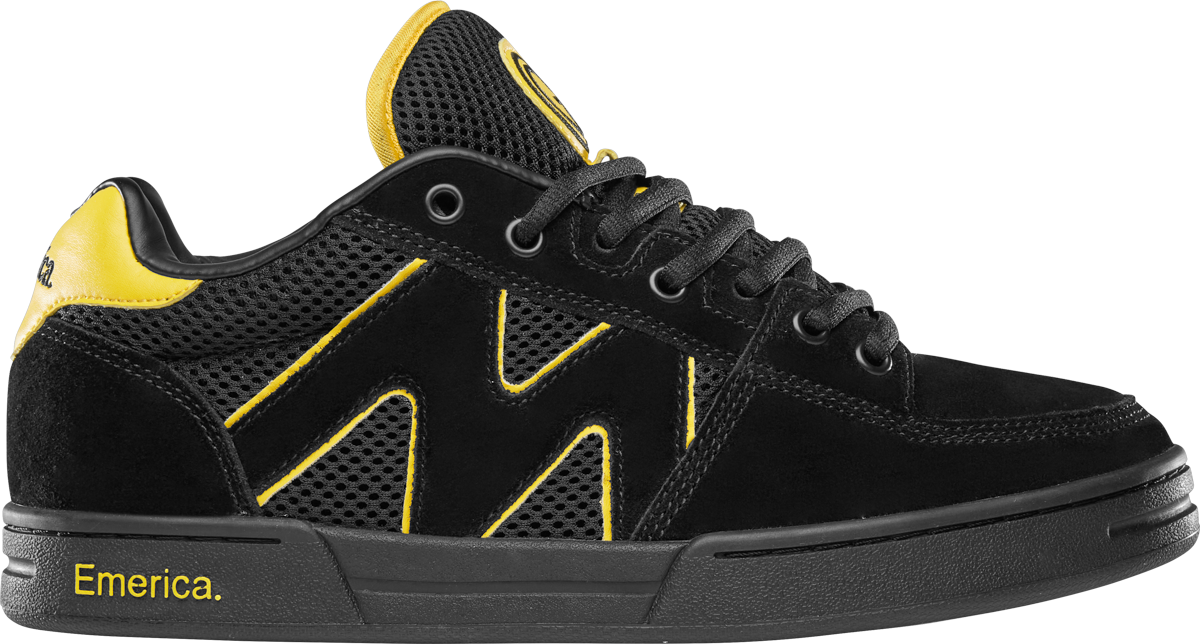 Emerica Mens Og-1 Black Yellow Shoes