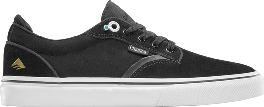 Emerica Mens Dickson Black White Gold Shoes