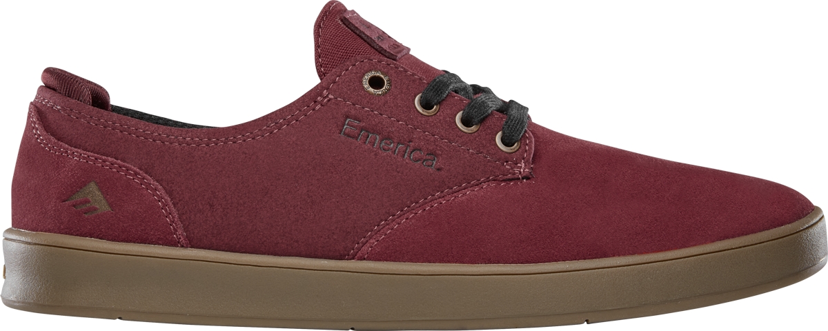 Emerica Mens Romero Laced Burgundy Gum Shoes