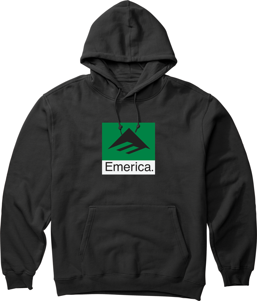 Emerica Mens Classic Combo Pullover Black Hoodie