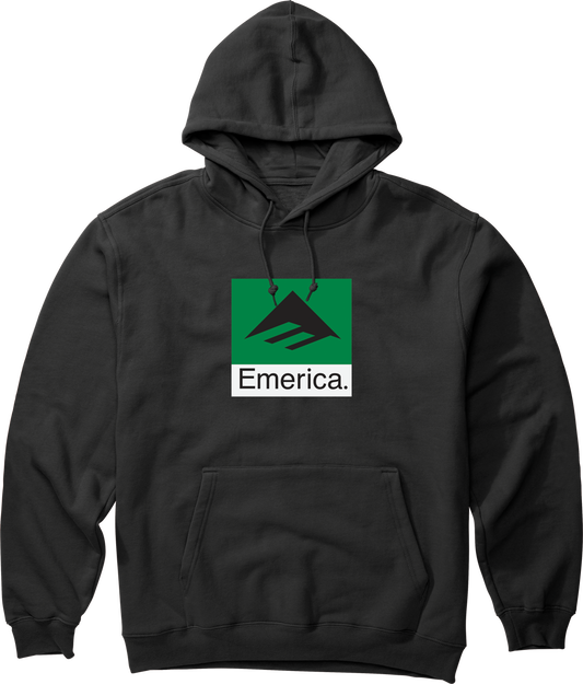 Emerica Mens Classic Combo Pullover Black Hoodie