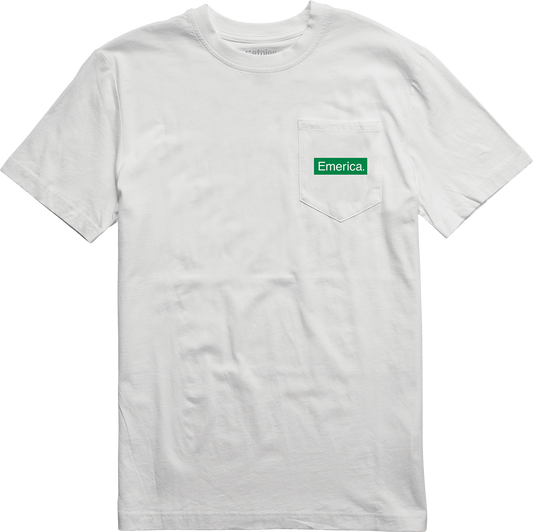 Emerica Mens Pure Triangle Pocket Tee White T-Shirt