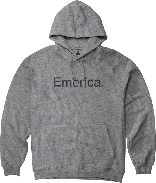 Emerica Mens Pure Logo Pullover Grey Navy Hoodie
