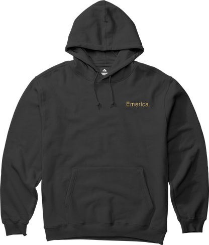 Emerica Mens Lockup Pullover Black Gold Hoodie