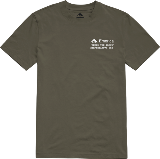 Emerica Mens Six Feet Above Tee Military T-Shirt