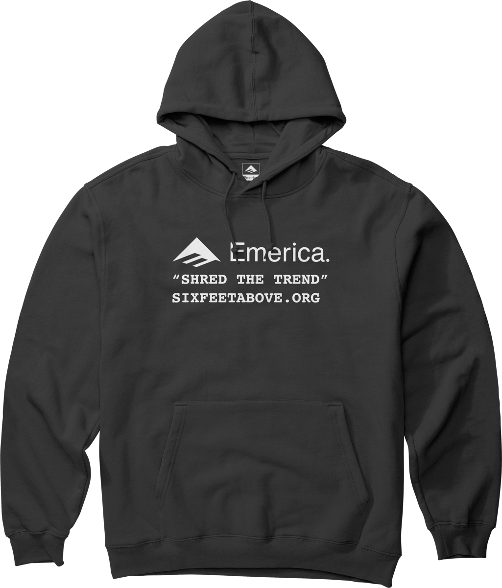 Emerica Mens Six Feet Above Pullover Black Hoodie