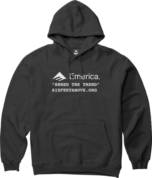 Emerica Mens Six Feet Above Pullover Black Hoodie