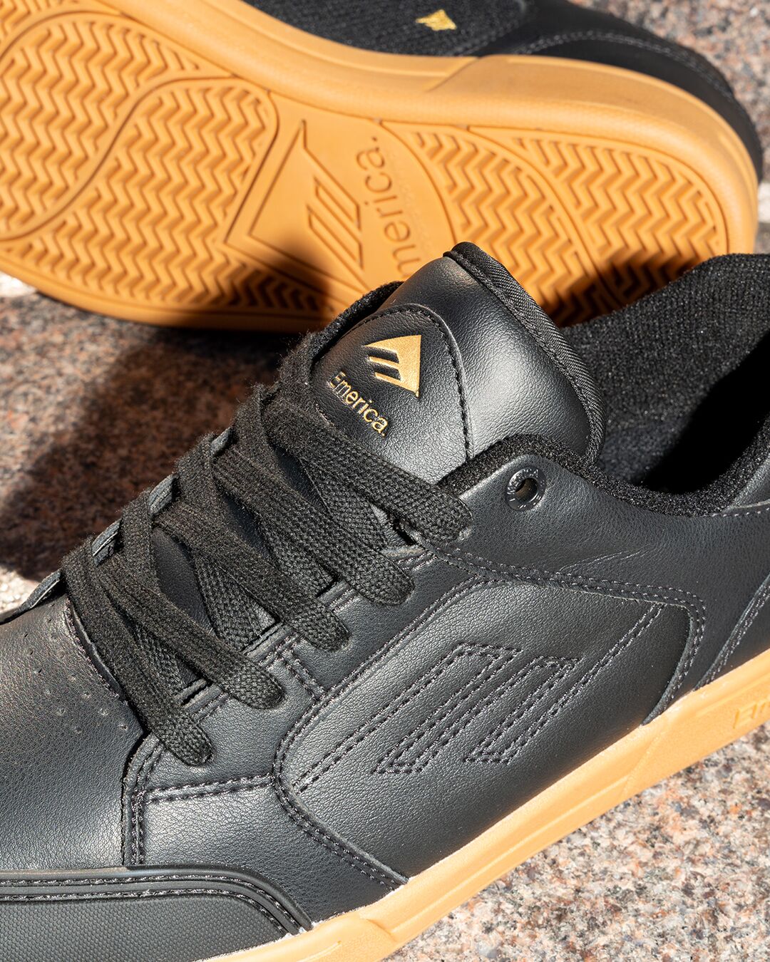 Emerica Mens Heritic Black Gum Shoes