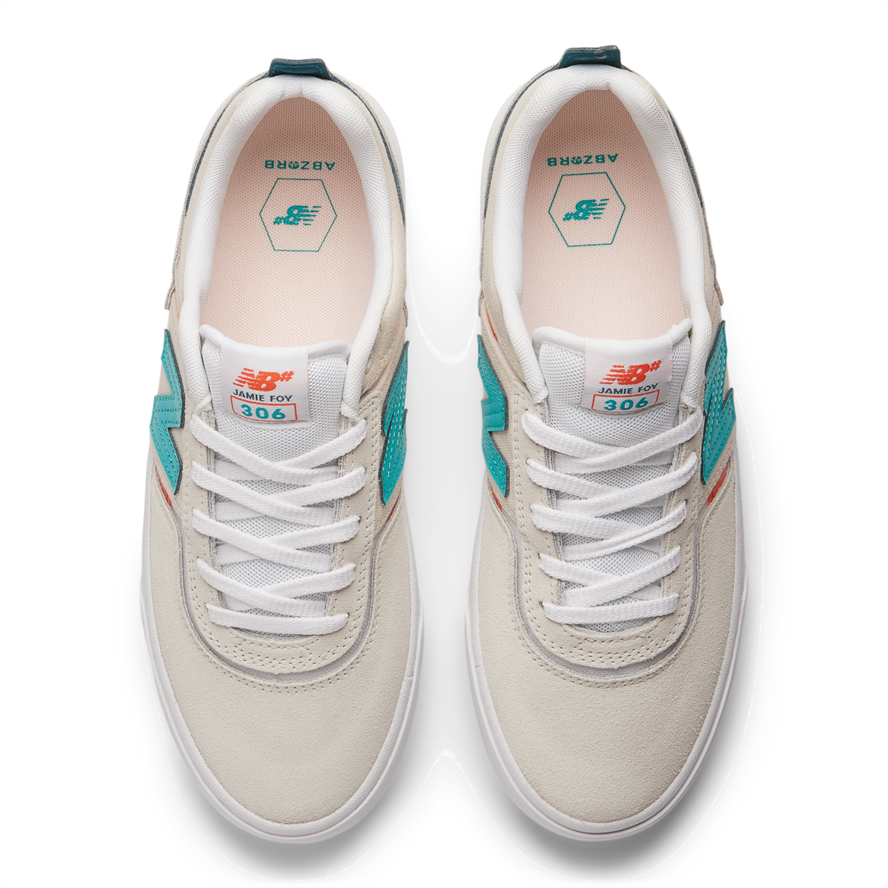 New Balance Numeric Men's Jamie Foy 306 White Teal Blue Shoes