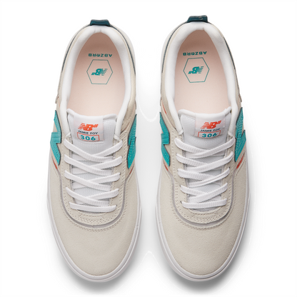 New Balance Numeric Men's Jamie Foy 306 White Teal Blue Shoes