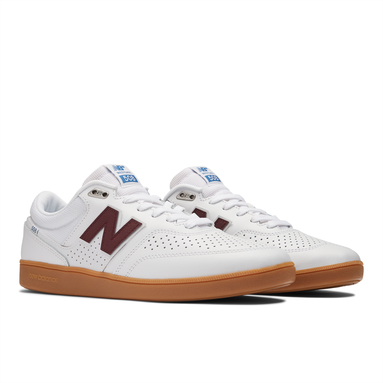 New Balance Numeric Men's Brandon Westgate 508 White Nb Burgundy Shoes