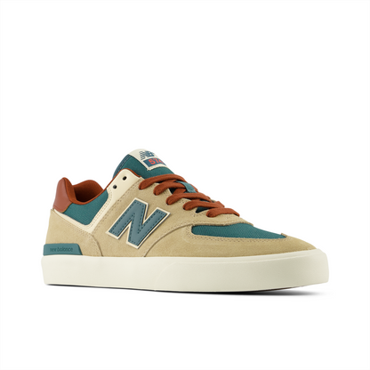 New Balance Numeric Men's 574 Vulc Tan Forest Green Shoes