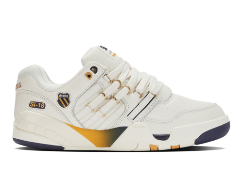 K-Swiss Men's Si-18 Premier Snow White Navy Honey Gold Shoes