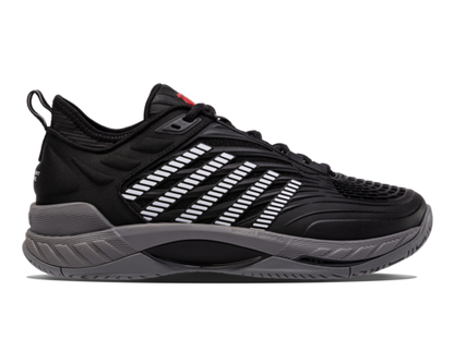 K-Swiss Men's Hypercourt Supreme 2 Black Steel Gray Firey Red Shoes