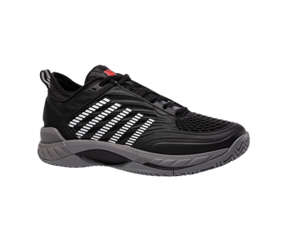 K-Swiss Men's Hypercourt Supreme 2 Black Steel Gray Firey Red Shoes