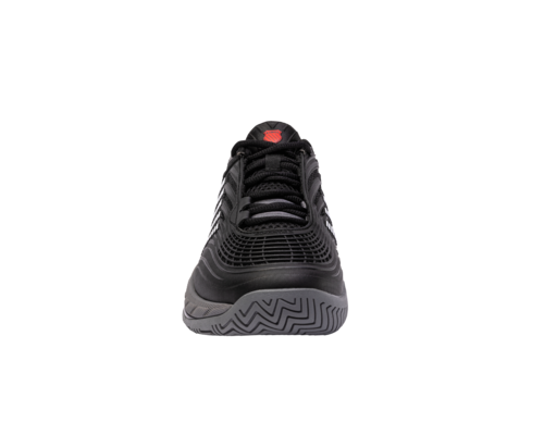 K-Swiss Men's Hypercourt Supreme 2 Black Steel Gray Firey Red Shoes