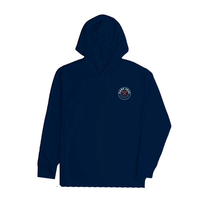 Dark Seas Men's Navigator-Uv Hooded Ls Tee Navy T-Shirts