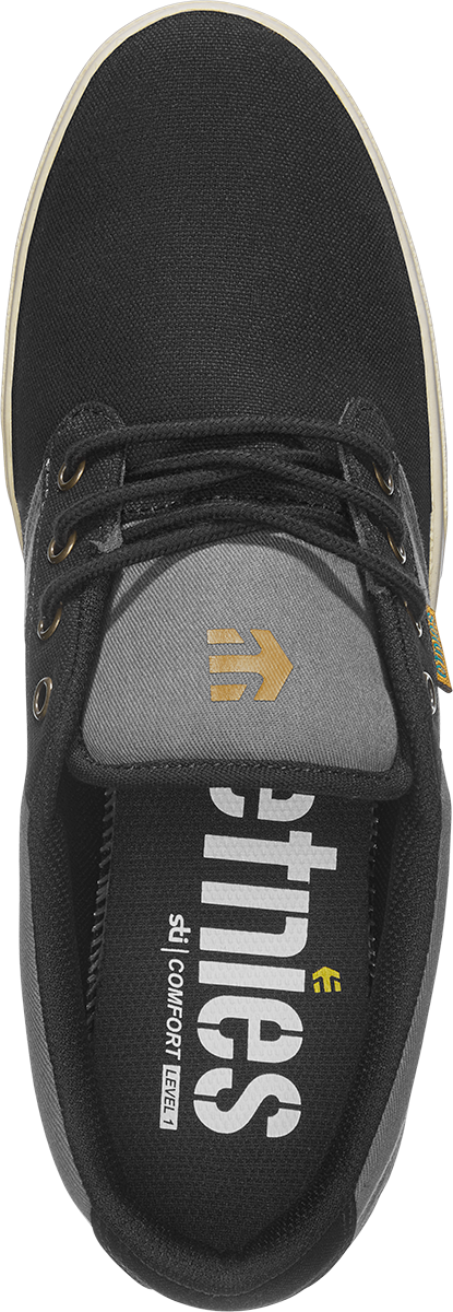 Etnies Mens Jameson 2 Eco Black Dark Grey Gold Shoes