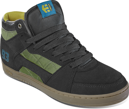 Etnies Mens Mc Rap Hi Black Green Gum Shoes