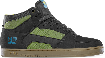 Etnies Mens Mc Rap Hi Black Green Gum Shoes