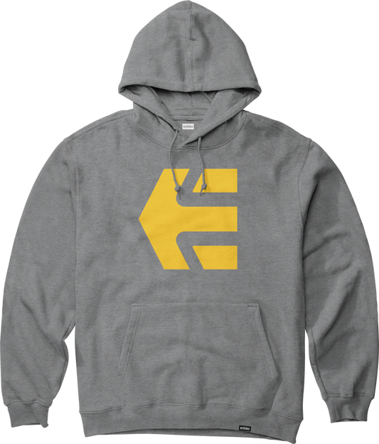 Etnies Mens Classic Icon Pullover Grey Grey Yellow Hoodie