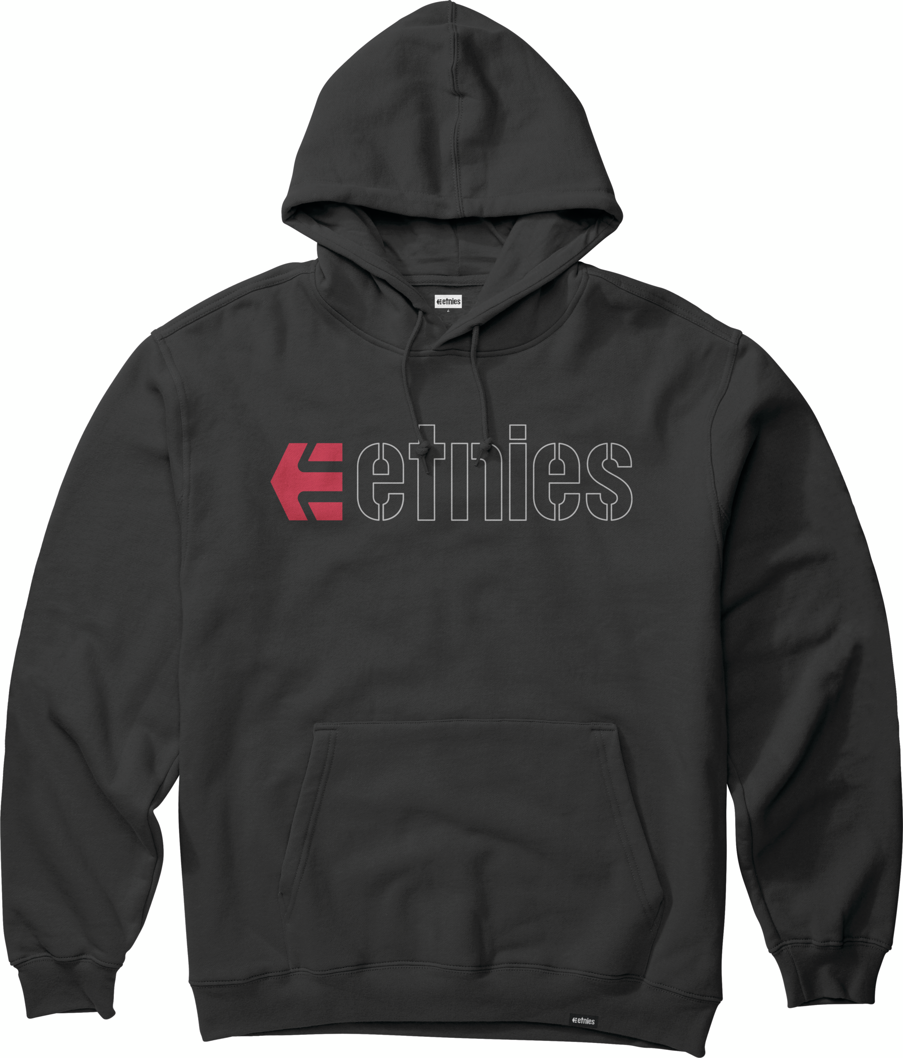 Etnies Mens Ecorp Pullover Black Red White Hoodie