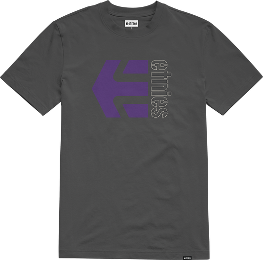 Etnies Mens Corp Combo Tee Dark Grey White T-Shirt