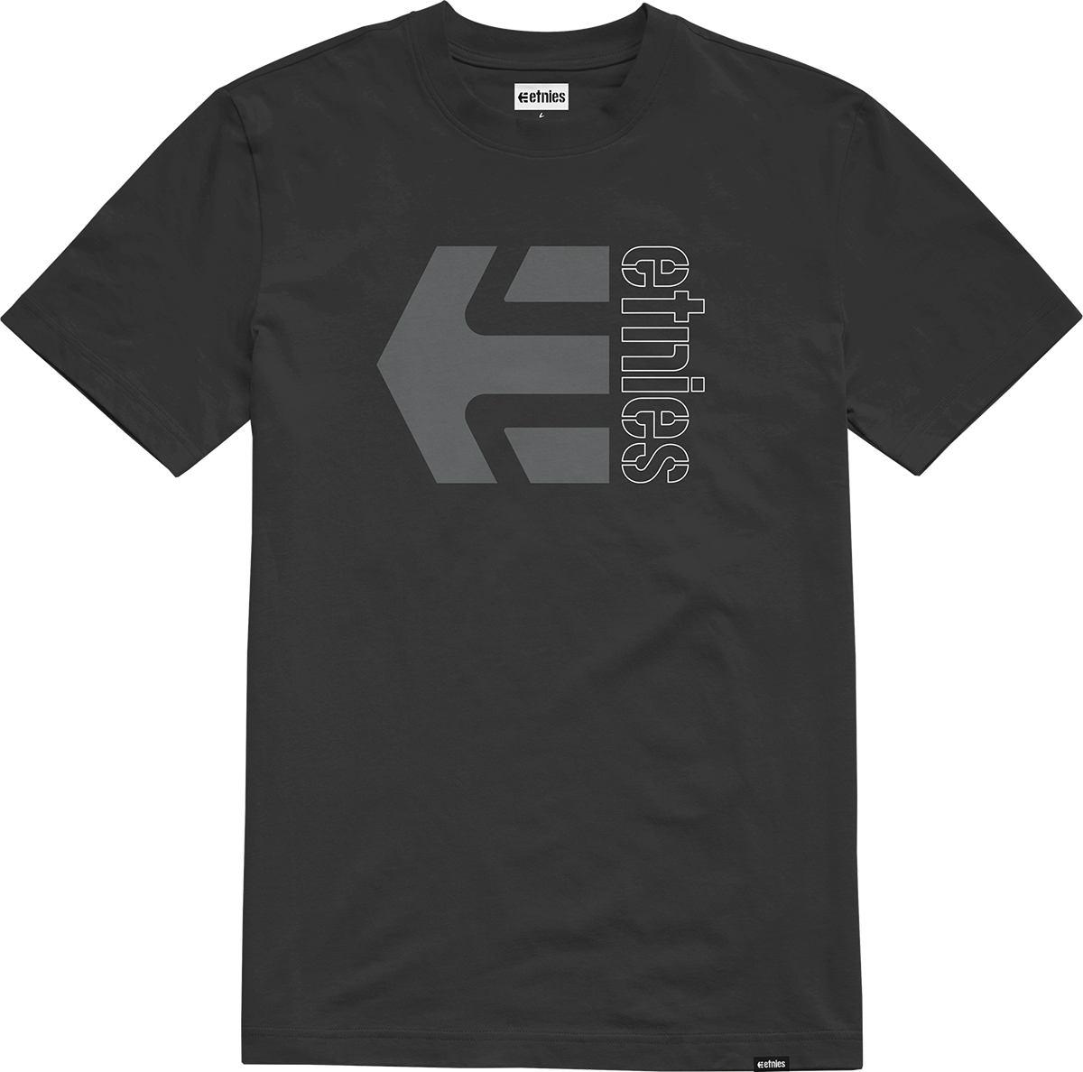 Etnies Mens Corp Combo Tee Black Charcoal T-Shirt
