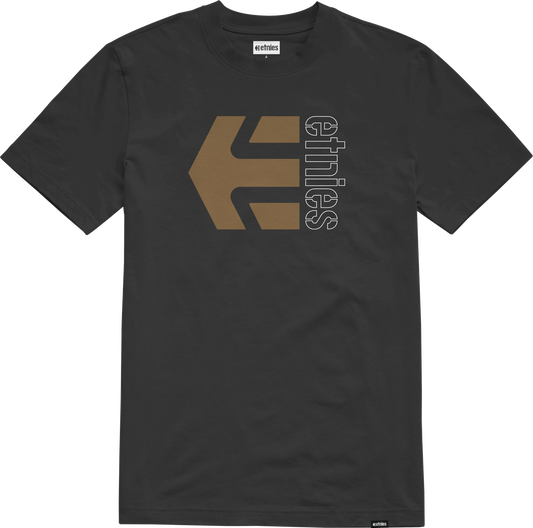 Etnies Mens Corp Combo Tee Black Brown T-Shirt