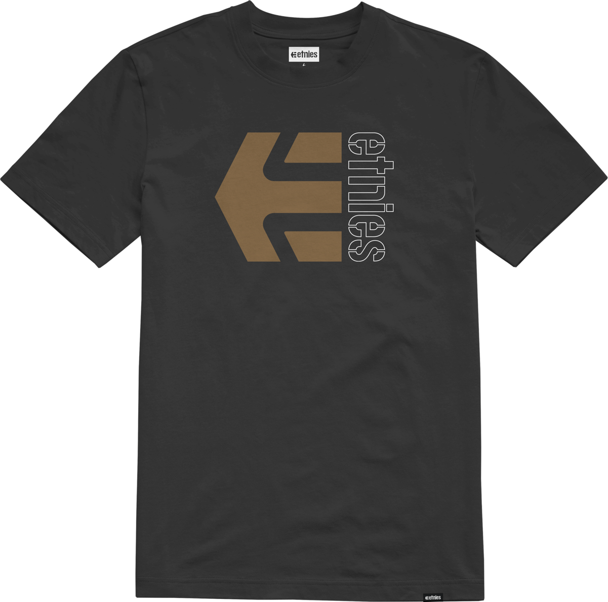 Etnies Mens Corp Combo Tee Black Brown T-Shirt