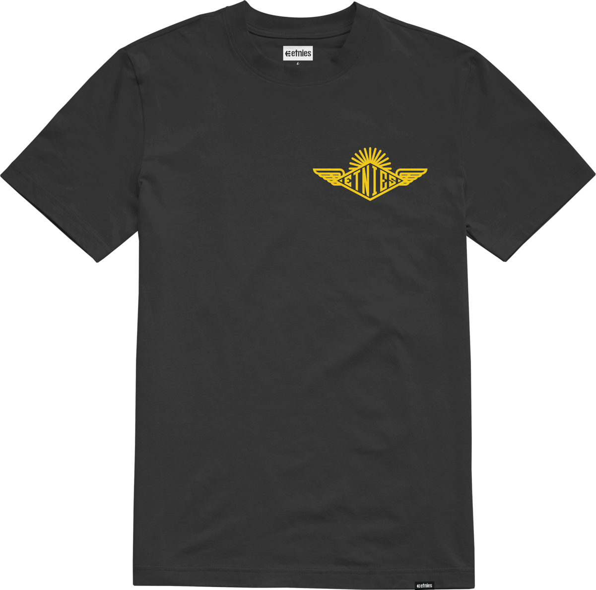 Etnies Mens Wings Tee Black Yellow T-Shirt
