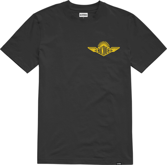 Etnies Mens Wings Tee Black Yellow T-Shirt