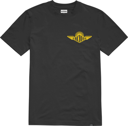 Etnies Mens Wings Tee Black Yellow T-Shirt