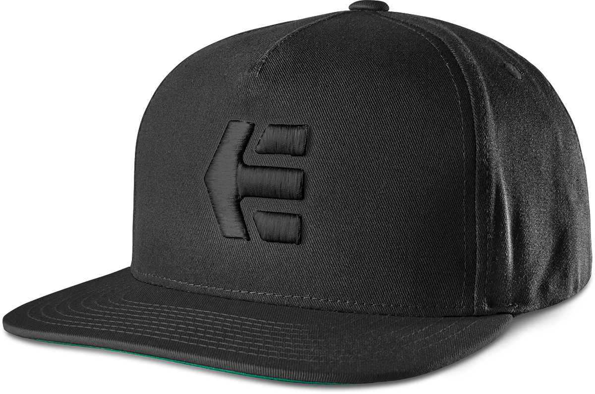Etnies Mens Icon Snapback Black Black Hat