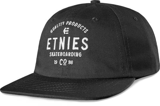 Etnies Mens Skate Co Strapback Black White Hat