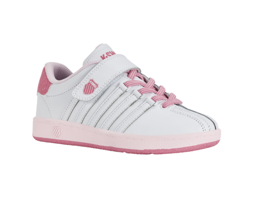 K-Swiss Kids Little Classic Vn Velcro White Aurora Pink Tender Touch Shoes