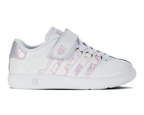 K-Swiss Kids Little Classic Vn Velcro White Lilac Snow Shoes