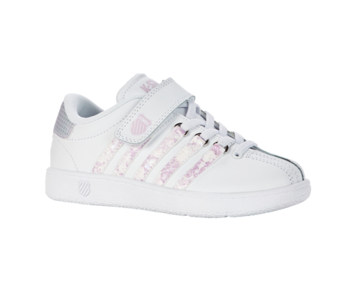 K-Swiss Kids Little Classic Vn Velcro White Lilac Snow Shoes