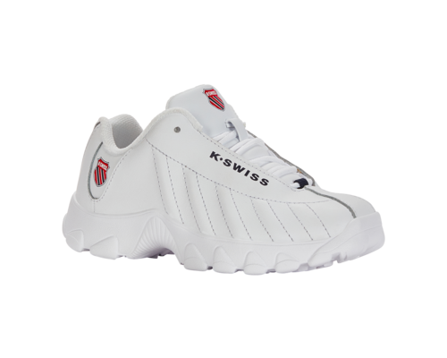K-Swiss Kids St329 White Navy Red Shoes