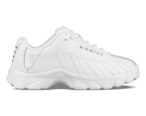 K-Swiss Kids St329 White Silver Shoes