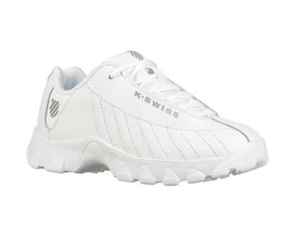 K-Swiss Kids St329 White Silver Shoes