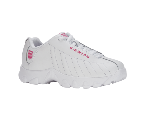 K-Swiss Kids St329 White Shocking Pink Shoes