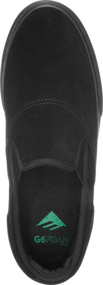 Emerica Mens Wino G6 Slip-On Black Shoes