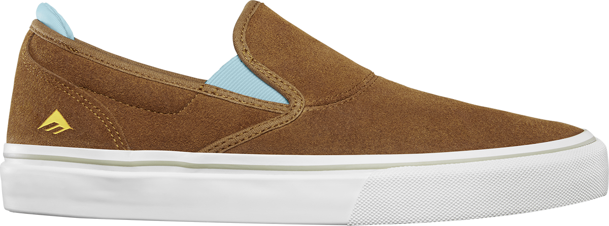 Emerica Mens Wino G6 Slip-On Brown Blue Shoes