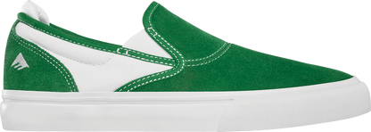 Emerica Mens Wino G6 Slip-On Green White Gum Shoes