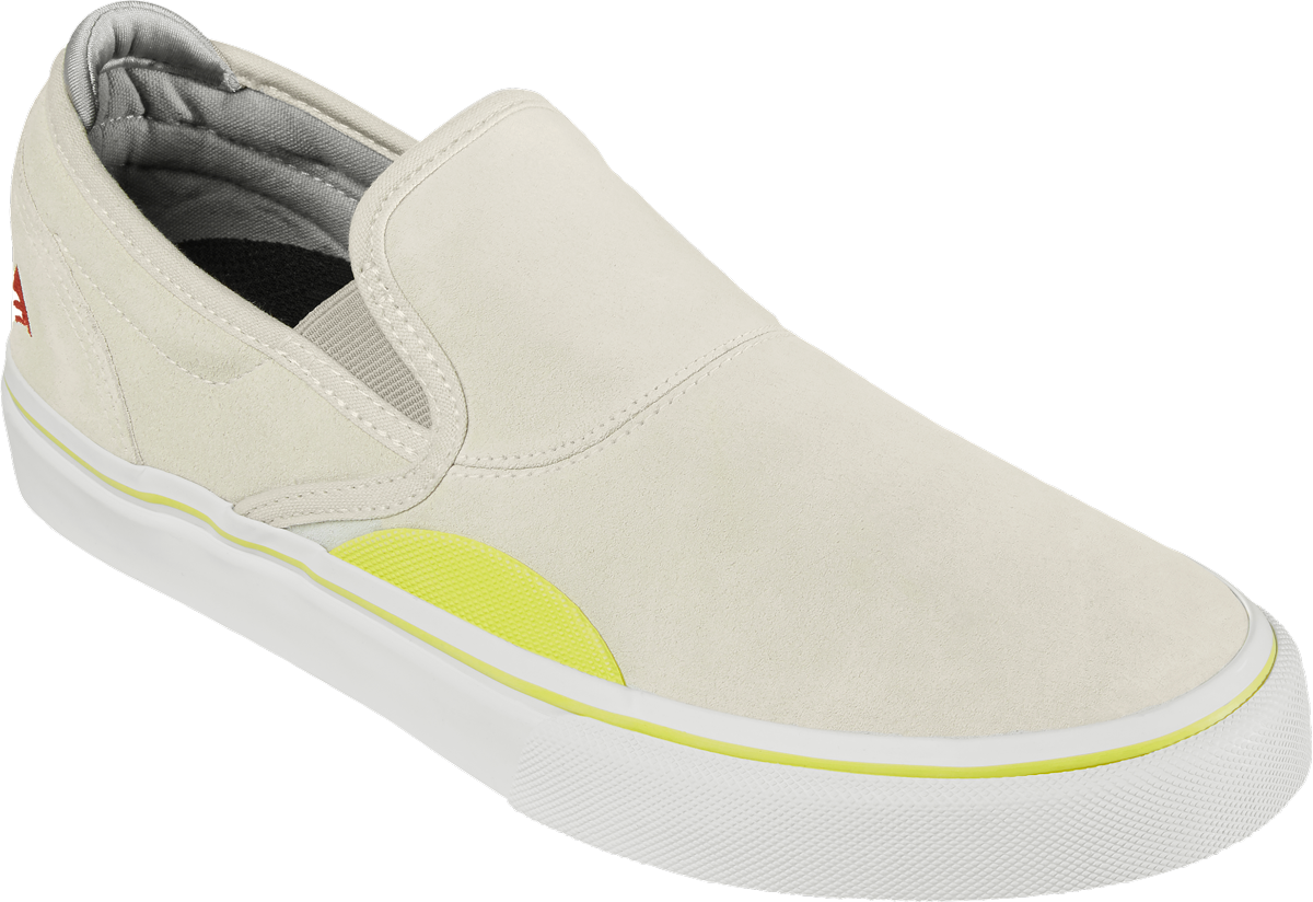 Emerica Mens Wino G6 Slip-On Grey Yellow Shoes